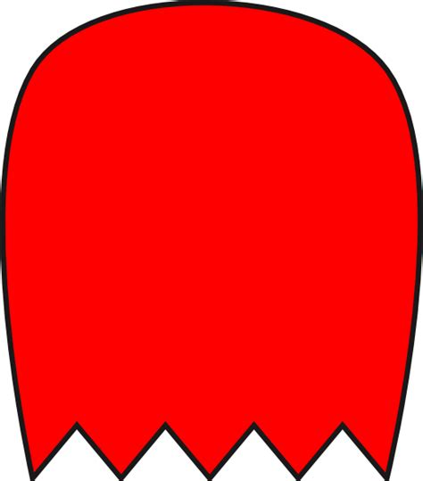 Red Pacman Ghost 1 Clip Art at Clker.com - vector clip art online ...