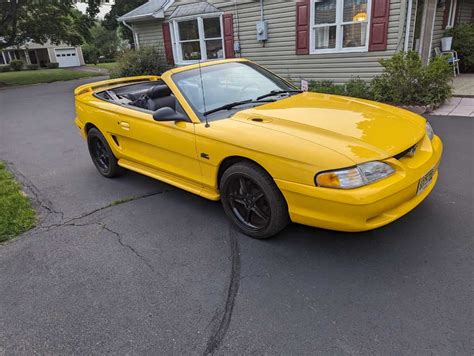 4th Gen Yellow 1994 Ford Mustang Gt Convertible For Sale Mustangcarplace