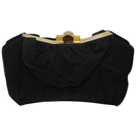 Art Deco Evans Elegance Handbag In Black Leather At Stdibs Evans