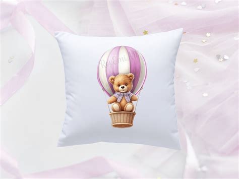 Pink Teddy Bear Clipart Hot Air Balloon Clipart For Baby Etsy
