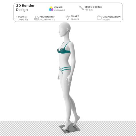 Premium PSD Women Wearing Lingerie Mockup D Modeling Psd File Realistic Sexy Lingerie