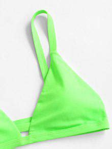 Ladder Cut Cami Ruched Bikini In Green Zaful