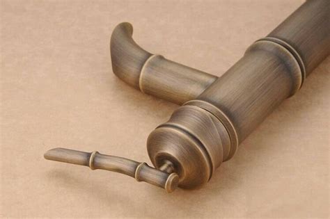 Luxury Bathroom Bamboo Shape Faucet Basin Mixer Taps Antique Brass Finished Hot Cold Mixer Taps