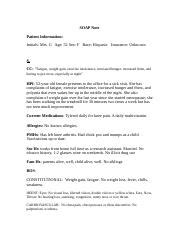 SOAP Note Docx SOAP Note Patient Information Initials Mrs G Age Sex F Race Hispanic
