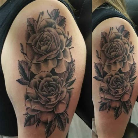 Black And Grey Rose Tattoo