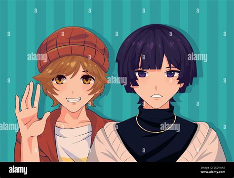 Anime Twins Boy Girl Brown Hair