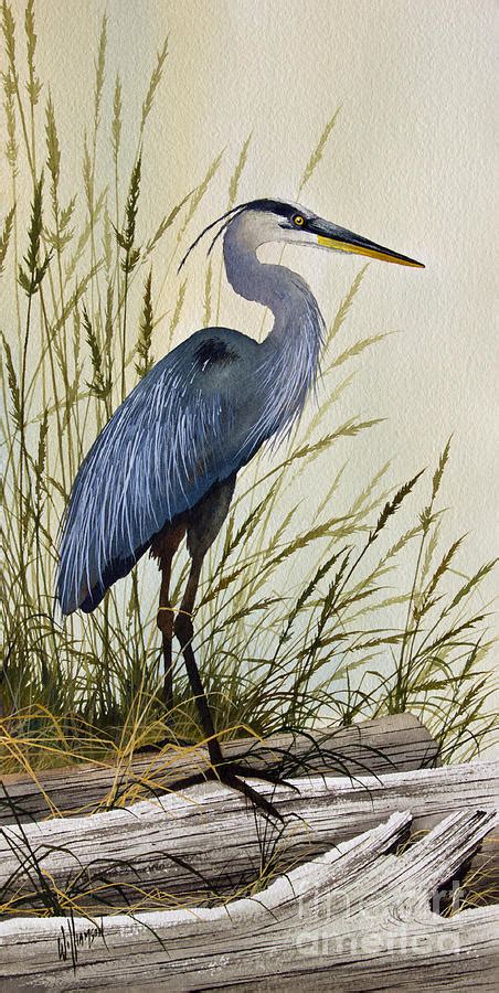 Great Blue Heron Splendor Painting by James Williamson