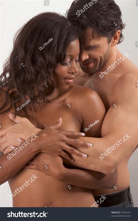 Loving Affectionate Nude Interracial Heterosexual Couple Stock Photo Shutterstock