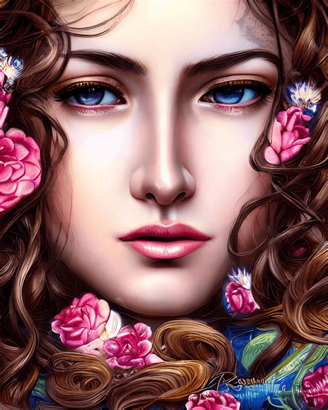 Intricately Rendered Brunette Skin Goddess Creative Fabrica