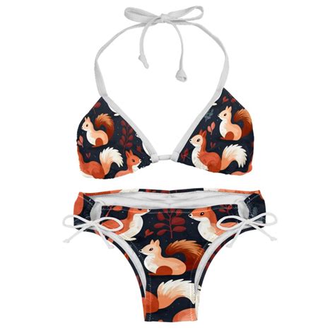 Squirrel Swimsuit Bikini Set With Detachable Sponge And Adjustable