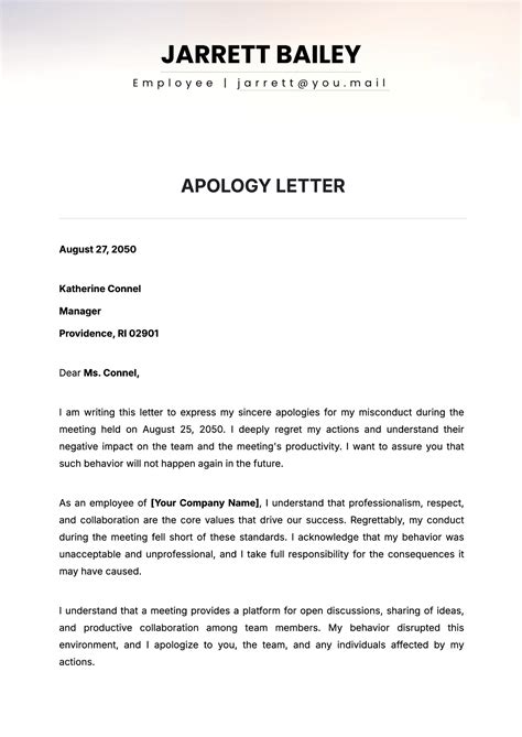 Free Apology Letter Templates, Editable and Printable
