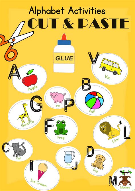 Preschool Alphabet Cut And Paste Worksheets