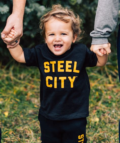 Logo Blk And Gold Kids Tee Steel City Clothing Brand Pittsburgh Tees