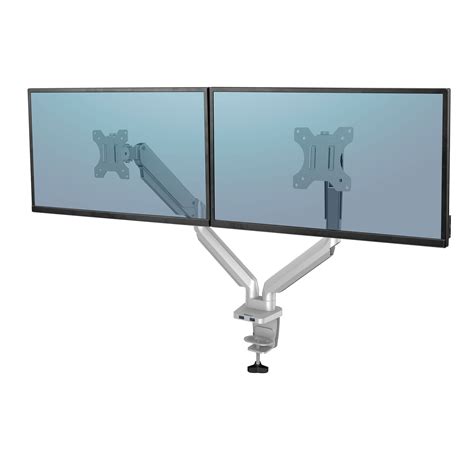 Fellowes Platinum Series Dual Monitor Arm Silver Transparent