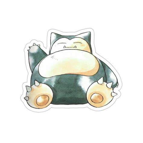 Snorlax Waving Vintage Sticker Pokémon Stickers Generation Etsy