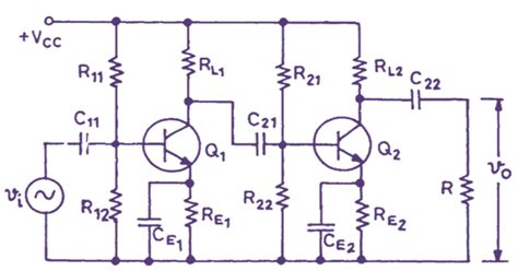 rc coupled amplifier working circuit diagram frequency