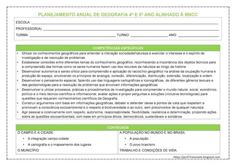 Conteúdos De Geografia 4 Ano Bncc