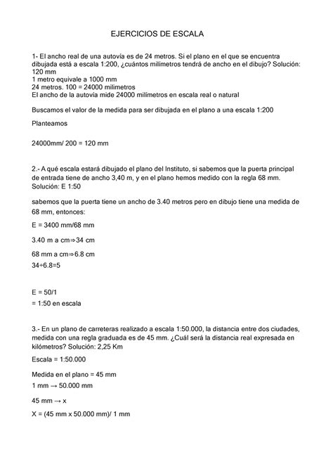 Escalas Odt Informe Sobre Topografia Ejercicios De Escala El Ancho