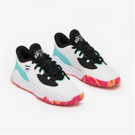 Kids' Basketball Shoes Fast 900 Low-1 NBA Spurs - Black/White - Decathlon