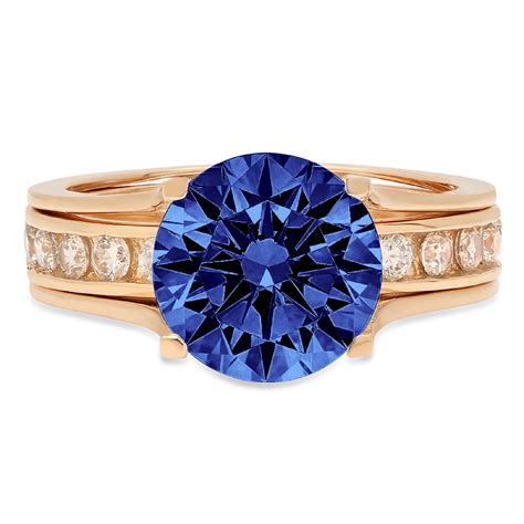 Clara Pucci 14k Yellow Gold 339 Simulated Tanzanite Engraveable
