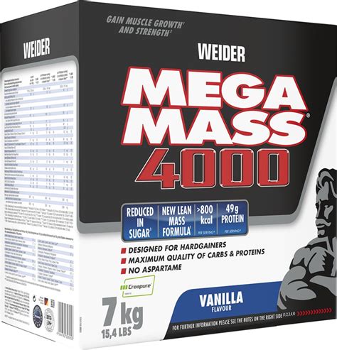 Гейнер Weider New Formula Mega Mass 4000 7 кг Ваниль (4044782326053 ...