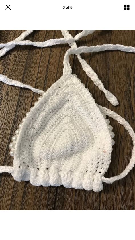 Brazilian Bikini Top In Crochet Color White Size P New HANDMADE Etsy