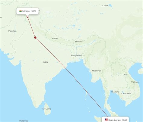 All Flight Routes From Srinagar To Kuala Lumpur Sxr To Kul Flight Routes