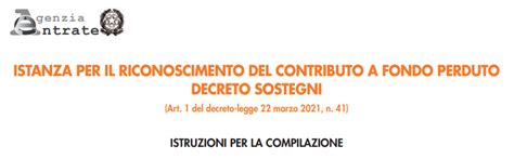 Istanza Contributo A Fondo Perduto 2021 Assocaaf