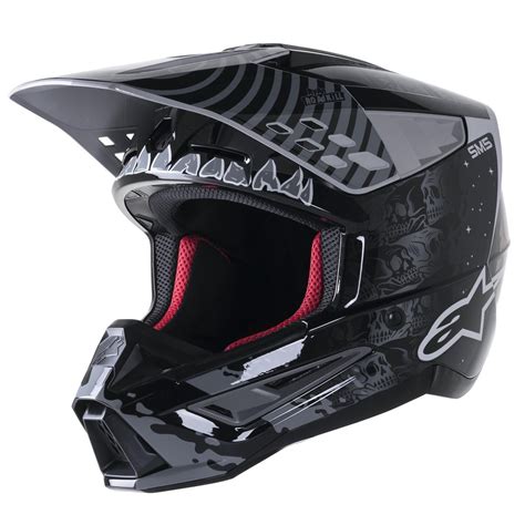 Alpinestars Motocross-Helm S-M5 Solar Flare - Schwarz/Grau/Gold/Glossy ...