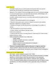 RES5153 Module 1 Notes.pdf - Action Research: - A scientific inquiry ...