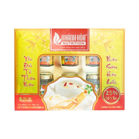 Hộp Quà Tổ Yến Chưng Nhân Sâm Hàn Quốc Khánh Hòa Nutrition 25% (Hộp 6 ...