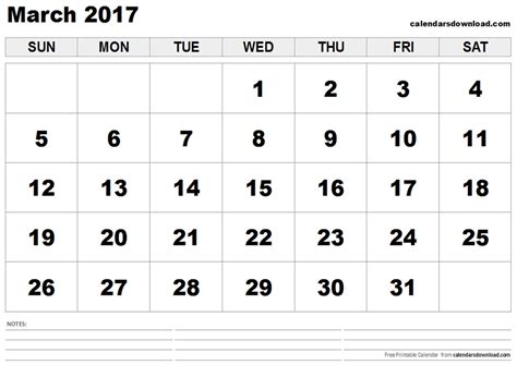 February 2017 Calendar March Calendar 2017