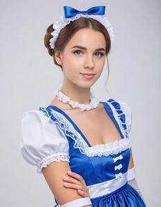 Blue French Maid Dress Face Swap ID 1020877