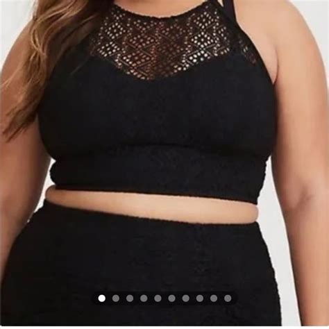 Torrid Swim Torrid Black Crochet High Neck Bikini Top Poshmark