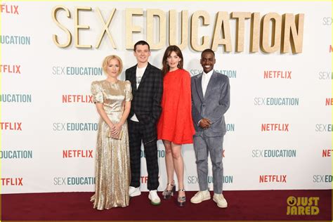 Asa Butterfield Gillian Anderson Sex Education Cast Celebrate Season Premiere Photo
