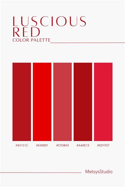 Luscious Red Color Palette In 2024 Red Colour Palette Light Red
