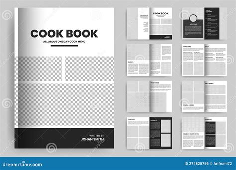 Cookbook Template Or Recipe Book Template Design Magazine Layout