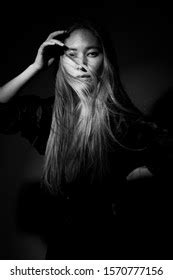 Portrait Beautiful Naked Woman Through Transparent Stock Photo Shutterstock