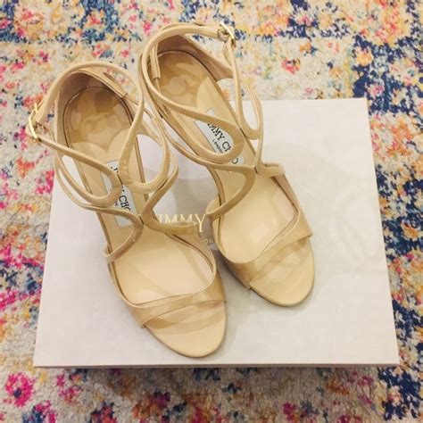 Jimmy Choo Shoes Jimmy Choo Ivette Sandals Mm Nude Patent Poshmark