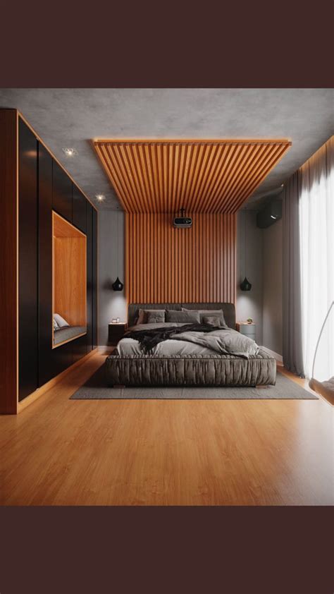 A Large Bed Sitting In The Middle Of A Bedroom Next To A Wooden Wall