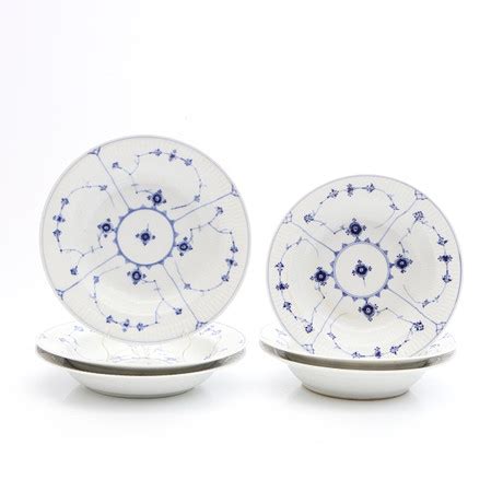 MUSSELMALET DJUPA TALLRIKAR SEX ST Porslin Royal Copenhagen Olika Modellnr Keramik