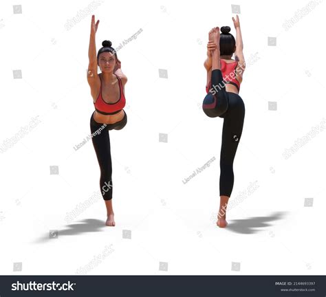 3d Illustration Front Back Poses Woman 库存插图 2144693397 Shutterstock