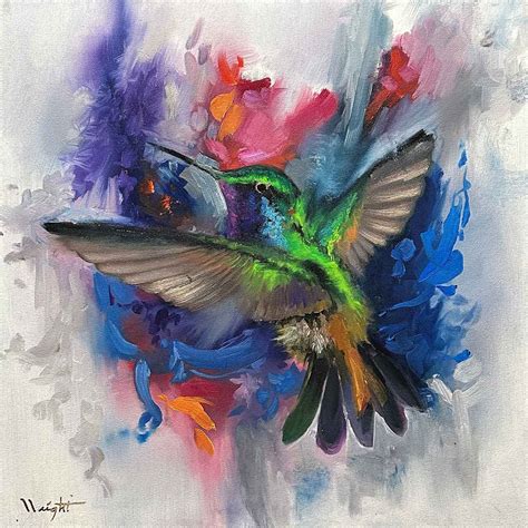 Abstract Hummingbird Print 8x8 - Joel Wright Art