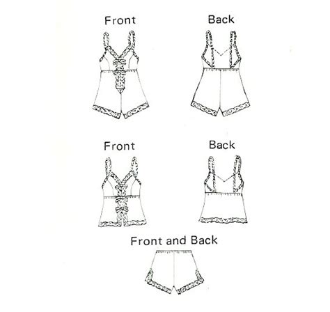 Intimates Sewing Pattern Lingerie Teddy Camisole Panties Lace Undergarments Xs L