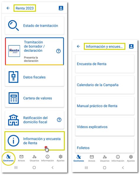 Agencia Tributaria Gestiones De Renta Que Ofrece La APP AEAT