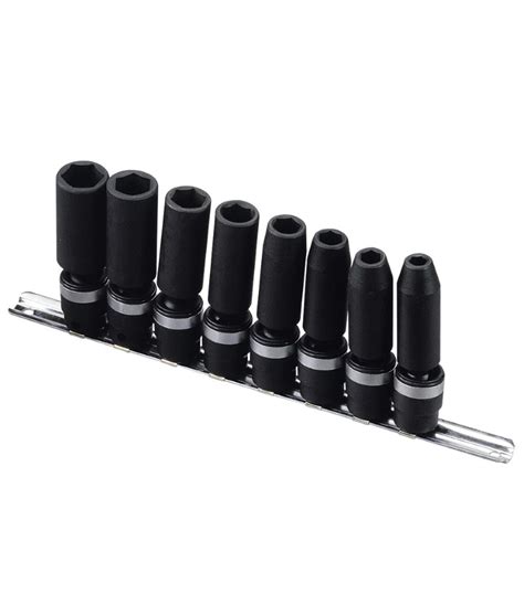 8 Piece 3/8" Dr. SAE Deep Swivel Impact Socket Set Cr-V - Genius