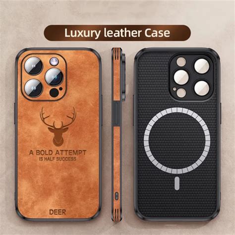 New Deer Leather For Magsafe iPhone Case