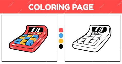 Premium Vector Calculator Element Coloring For Kids Vector Illustration
