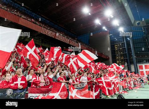Copenhagen, Denmark. 16th June, 2023. Football fans of Denmark seen on