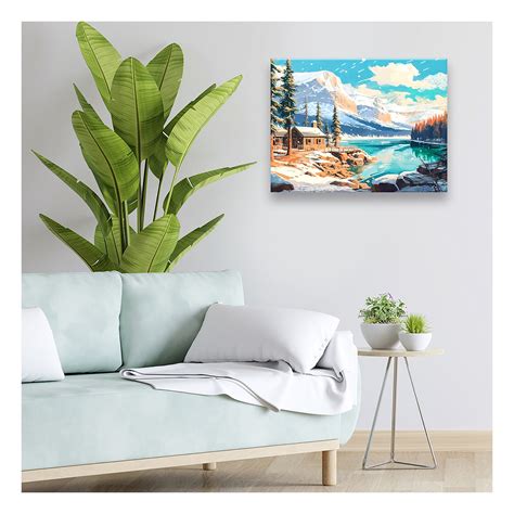 "Флюид" QHR0001 Картина по номерам с поталью платина 40 х 50 см "Домик ...